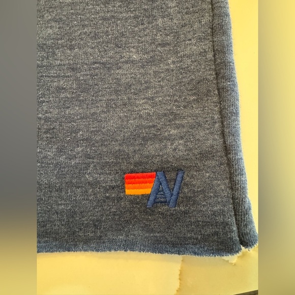 Aviator Nation BOLT CLASSIC CROPPED CREW SWEATSHIRT - HEATHER NAVY NEON STRIPES - Picture 8 of 8